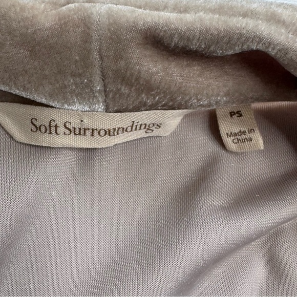 Soft Surroundings Velour Cardigan Natural Tan Shacket Womens Small Petite - Picture 3 of 9